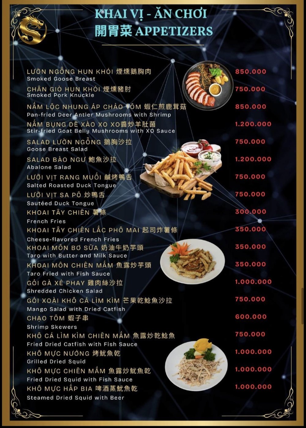 MONACO BOSS VILLA KTV 菜單 · 開胃菜與下酒菜